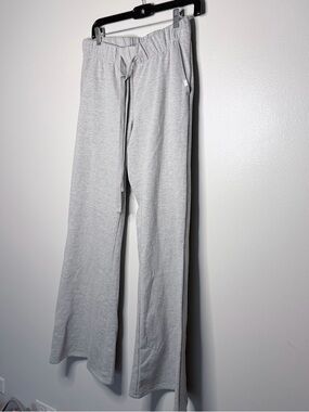 Womens Light Gray Drawstring Flare SweatPants